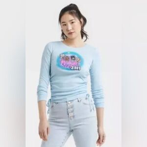 Brats graphic long sleeve‎ cinched top